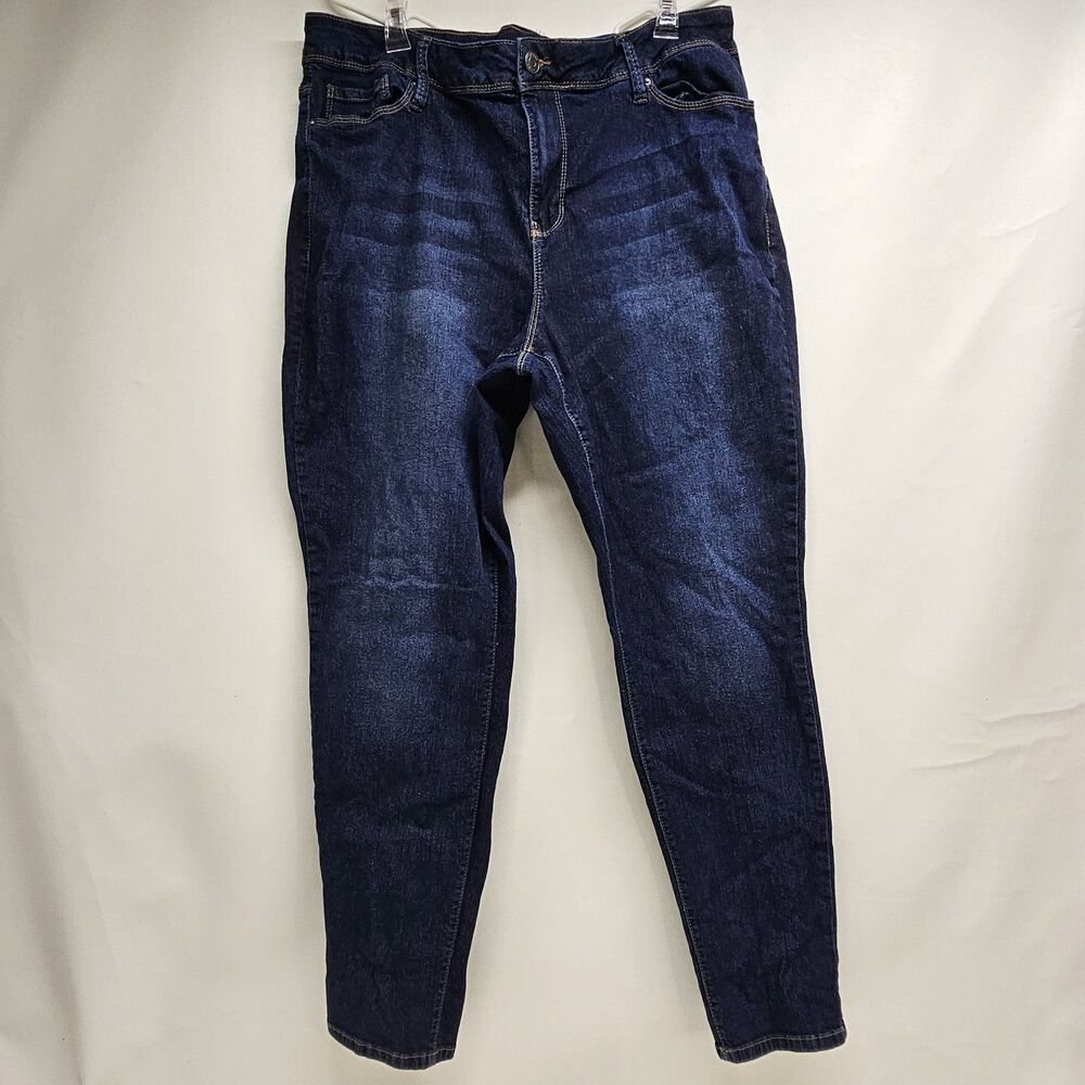 Ymi Womens Blue Distressed Jeans Size 20